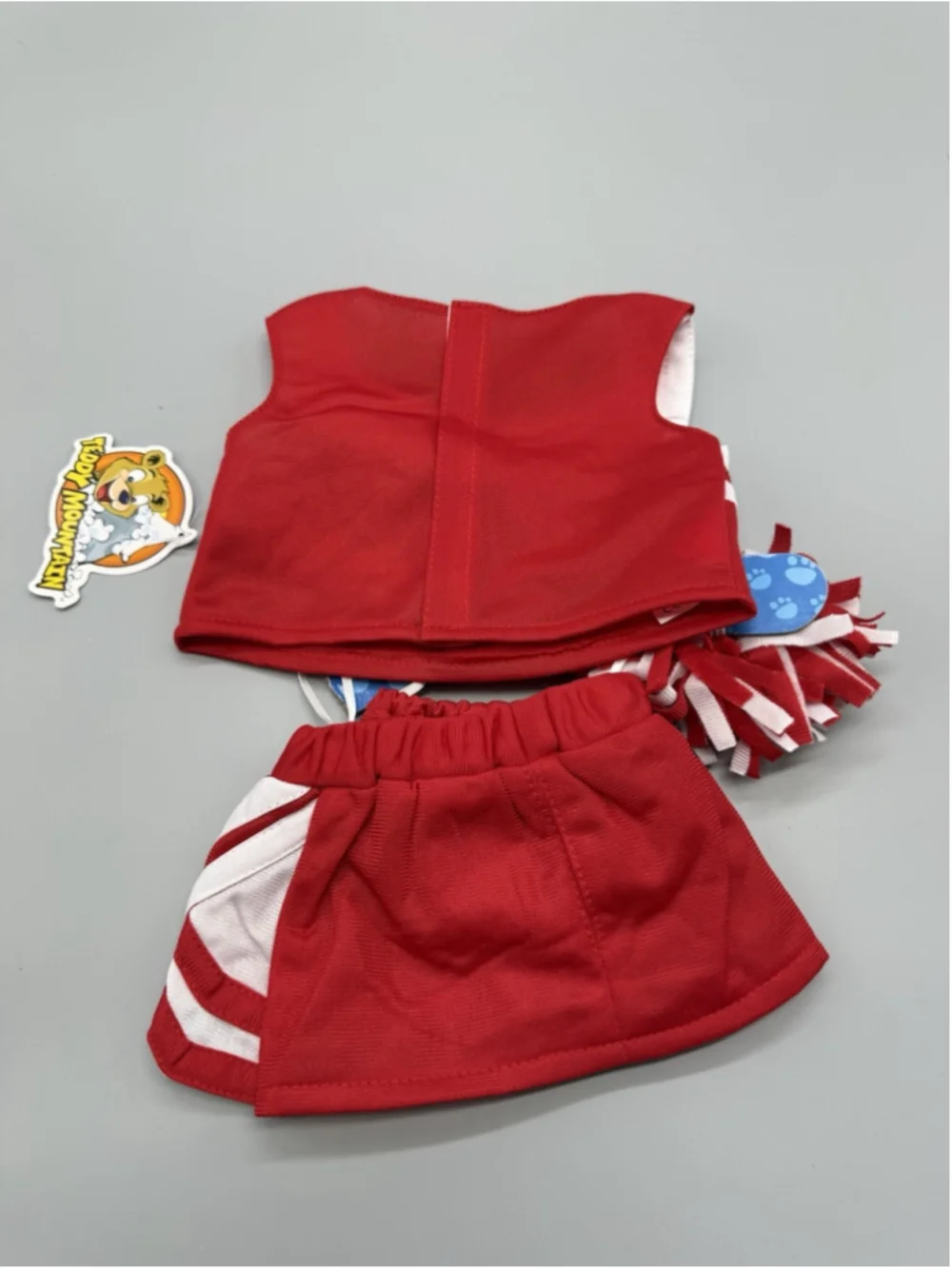 Teddy Mountain Red & White Cheerleading Outfit With One Pom Pom For Bears/Dolls
